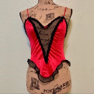 SEXY RED AND BLACK LINGERIE TOP ❤️💄💋